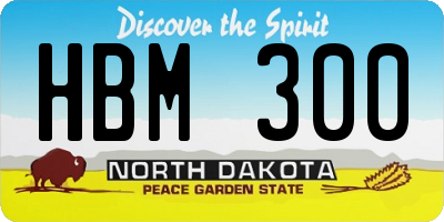 ND license plate HBM300