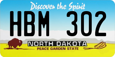 ND license plate HBM302