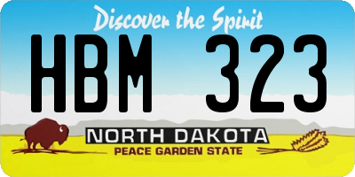 ND license plate HBM323