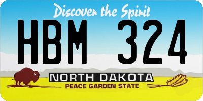 ND license plate HBM324