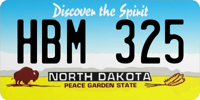 ND license plate HBM325