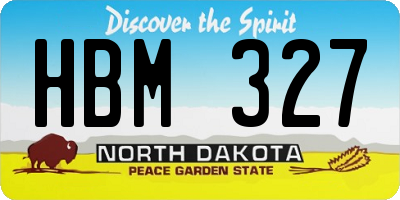 ND license plate HBM327