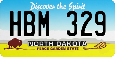 ND license plate HBM329