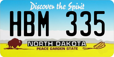 ND license plate HBM335