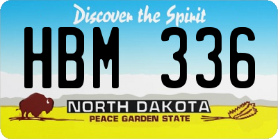 ND license plate HBM336