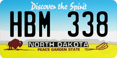 ND license plate HBM338