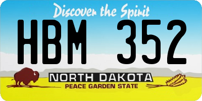 ND license plate HBM352