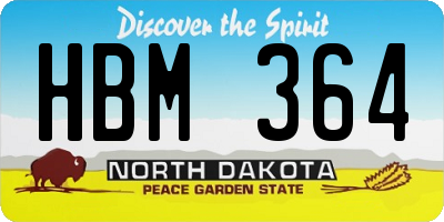 ND license plate HBM364