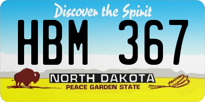 ND license plate HBM367