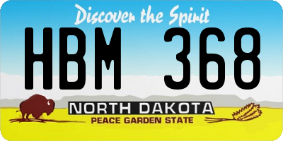 ND license plate HBM368