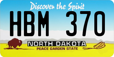 ND license plate HBM370