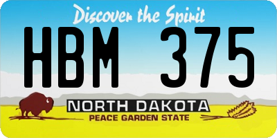 ND license plate HBM375