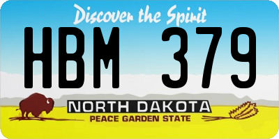 ND license plate HBM379