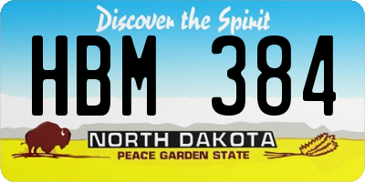 ND license plate HBM384