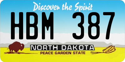 ND license plate HBM387