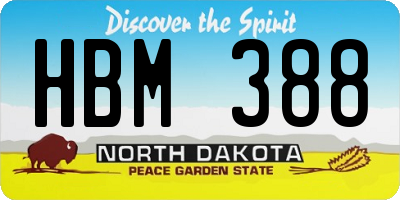 ND license plate HBM388