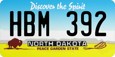 ND license plate HBM392