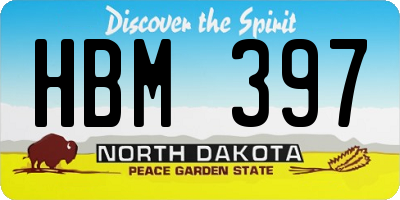 ND license plate HBM397