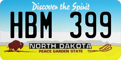 ND license plate HBM399