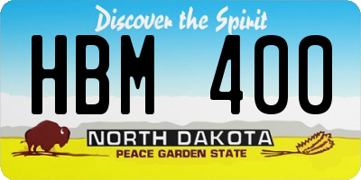 ND license plate HBM400