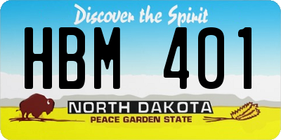 ND license plate HBM401