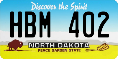 ND license plate HBM402