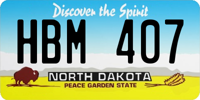 ND license plate HBM407