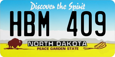 ND license plate HBM409