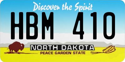 ND license plate HBM410