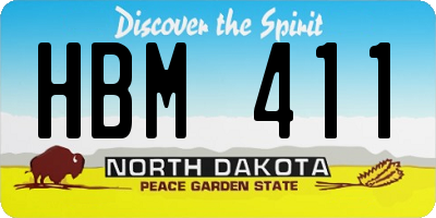 ND license plate HBM411