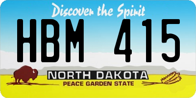 ND license plate HBM415