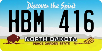 ND license plate HBM416