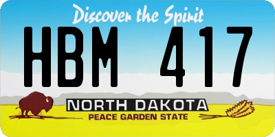 ND license plate HBM417