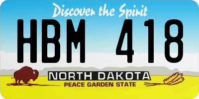 ND license plate HBM418