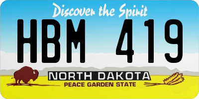 ND license plate HBM419