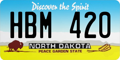 ND license plate HBM420