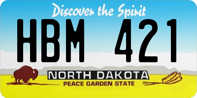 ND license plate HBM421