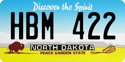 ND license plate HBM422