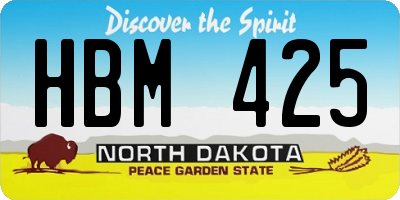 ND license plate HBM425