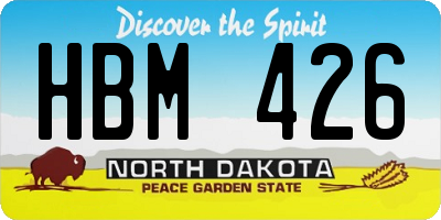 ND license plate HBM426