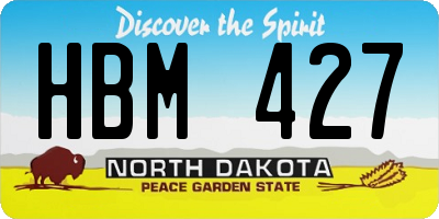 ND license plate HBM427