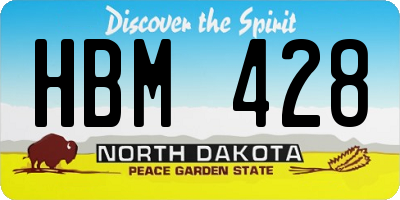 ND license plate HBM428