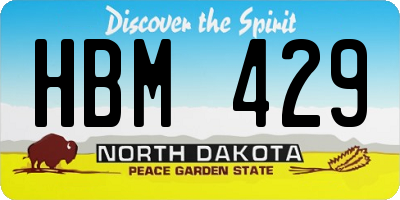 ND license plate HBM429