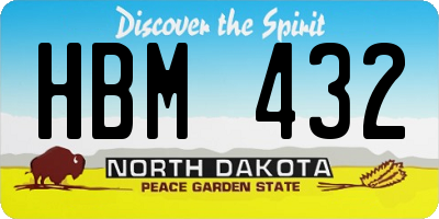 ND license plate HBM432