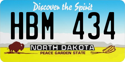 ND license plate HBM434