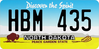 ND license plate HBM435