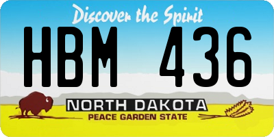 ND license plate HBM436