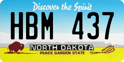 ND license plate HBM437