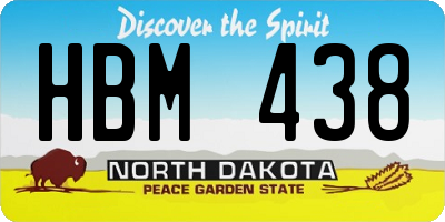 ND license plate HBM438