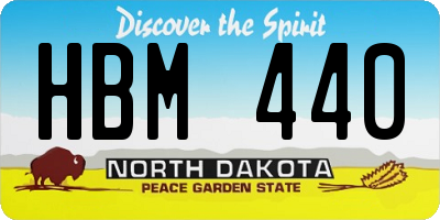 ND license plate HBM440